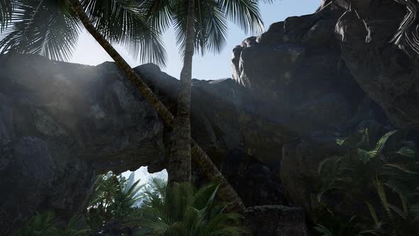 Sunlight Through the Chimney Cave in Thailand alt