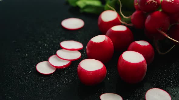 Small Red Radish in Slices