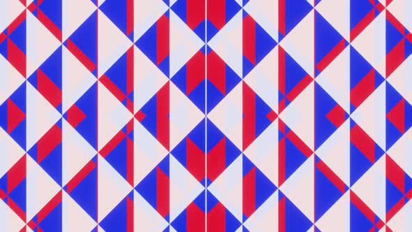 Looped Animation of White Blue Red Triangles 03