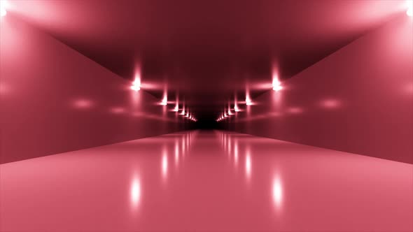 Futuristic Red Sci-fi Tunnel Interior