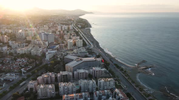 Alanya, Turkey - a Resort Town on the Seashore. Aerial View