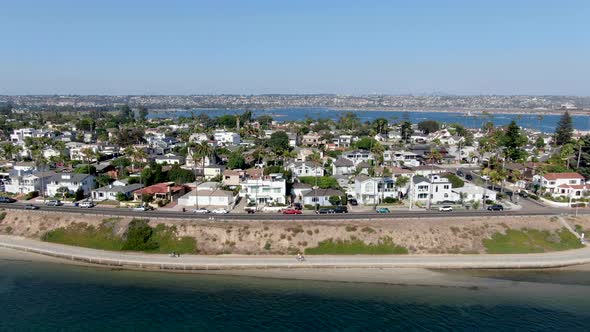 Aerial View of Mission Bay and Beaches in San Diego, California. USA