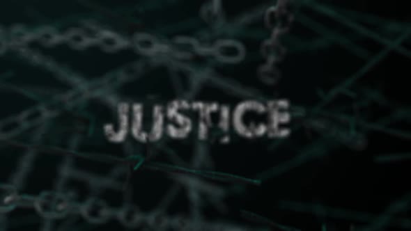 3D Dark Crime Background Word Justice