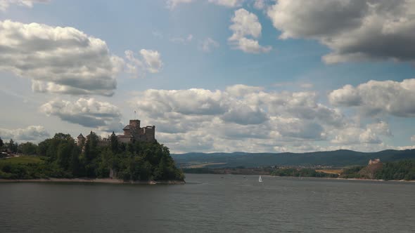 Niedzica, Dunajec Castle by Lake Czorsztynin the Pieniny Mountains, Poland and Czorsztyn Castle