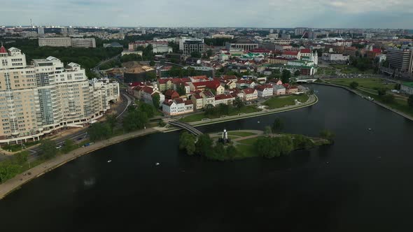 Panoramic View of the Historical Center of Minsk