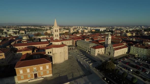 Aerial view of the Zadar buildings