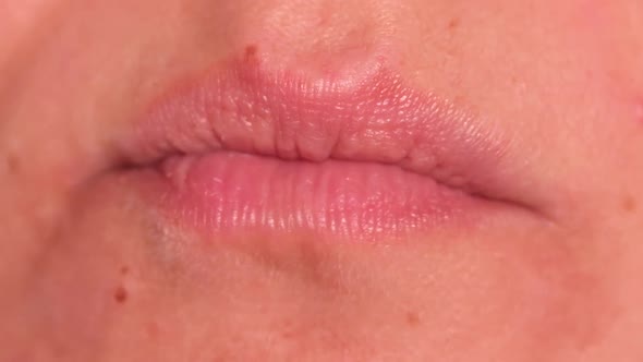 Close Up of a Girl's Mouth Talking