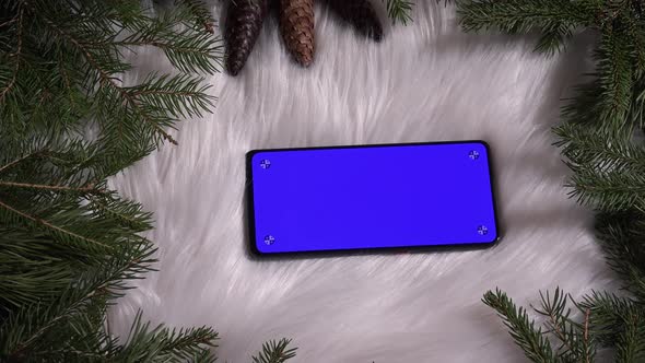 Smart Phone Blue Screan - Winter Mood - 4K