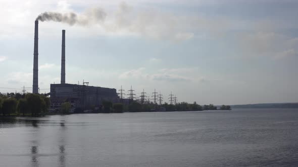 Panoramic View of Power Station Lukomlskaya Gres