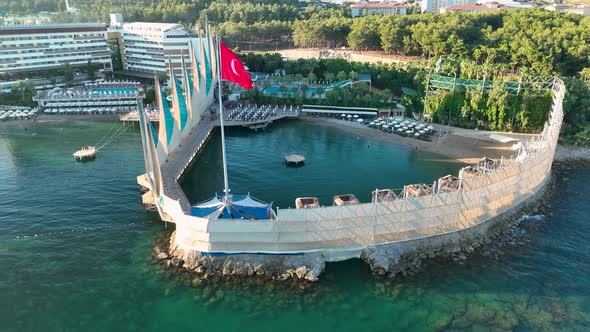 Infrastructure of Hotels Aerial View 4 K Turkey Alanya Avsallar