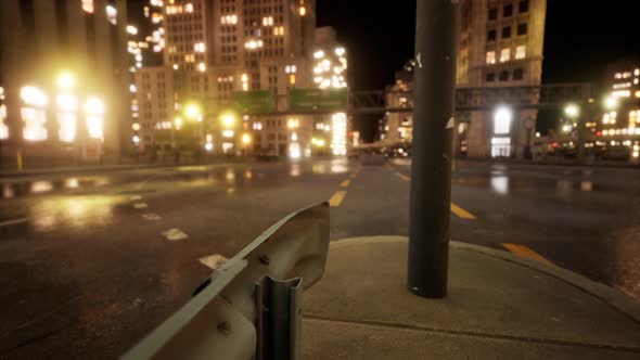 Beautiful Hyperlapse Timelapse of Night Miami City Traffic