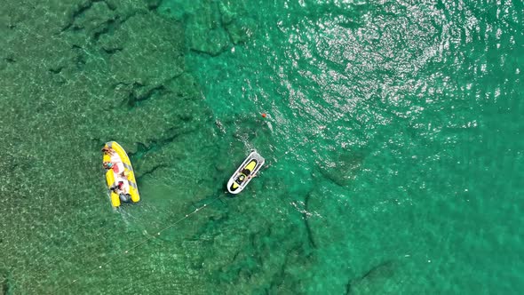 Parasailing aerial view Turkey Alanya 4 K