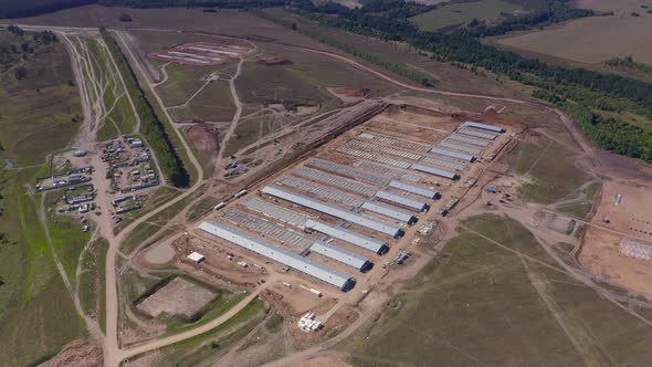 From a Birds Eye View on the Pig Farm the Production Facilities of the Livestock Breeding Complex