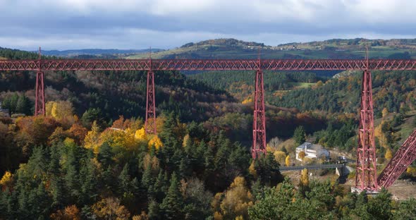 arabit Viaduct, built by Gustave Eiffel on river Truyere, Cantal department, France,