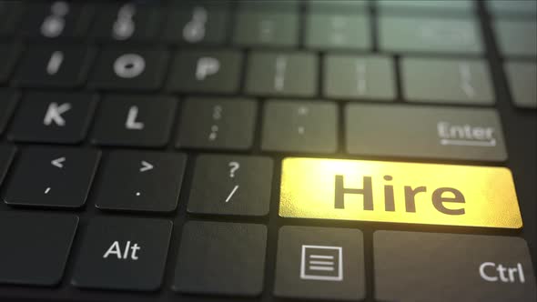 Black Computer Keyboard and Gold Hire Key alt