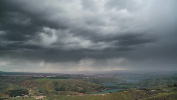 8K Strong Heavy Downburst Rain and Supercell Storm Clouds