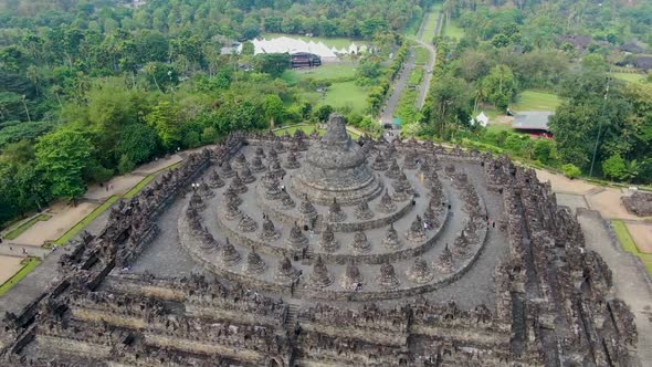 Aerial view on majestic Borobudur temple, Java island, Indonesia