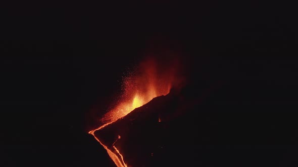 Aerial view of Volcan Cumbre Vieja, La Palma, Canary Islands, Spain.