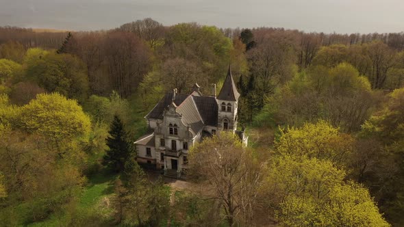 The old abandoned villa Porro in Kaliningrad region