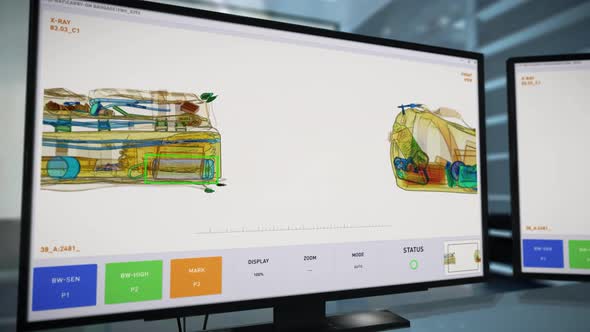 Screening Luggage Check Detecting Prohibited Submachine Gun By Advanced Software alt