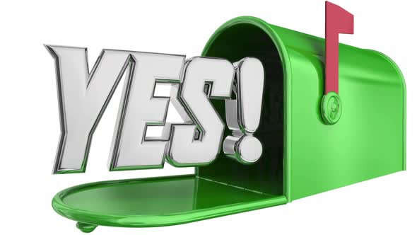 Yes Mailbox Message Delivery Answer Response Approval 3d Animation