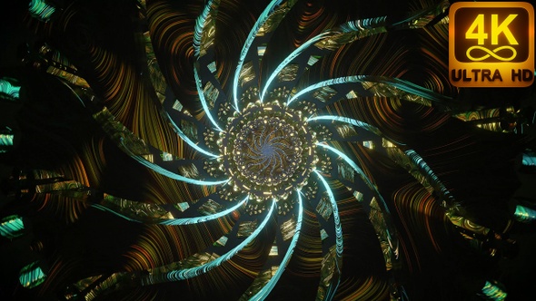 Psychedelic Sacred Geometry Infinite Kaleidoscope Visual Tunnel Seamless 4k Loop Acid Trip DMT Realm