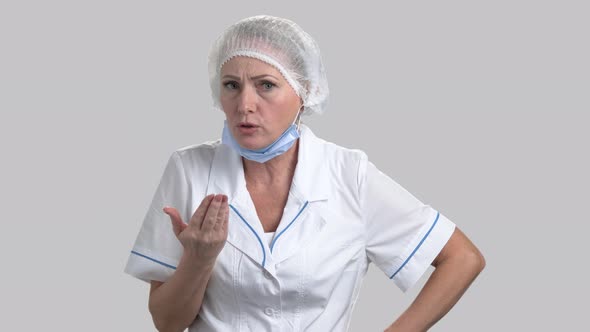 Portrait of Irritated Female Doctor