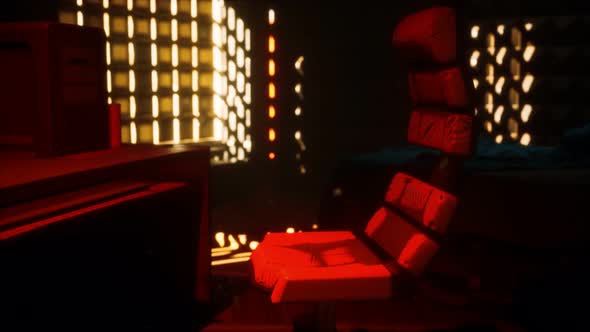 Sci Fi Futuristic Interior with Neon Lights alt