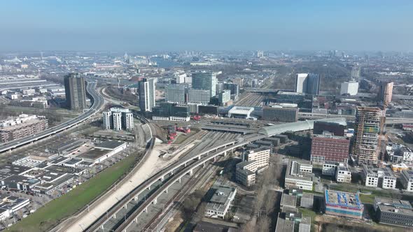 Railway Station Transportation Infrastructure Metro Train Station in Amsterdam Sloterdijk The