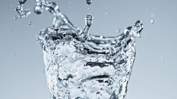 Super Slow Motion Shot of Water Vortex on Light Blue Background at 1000Fps