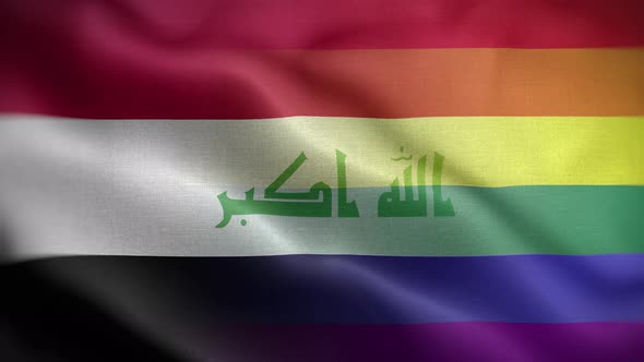 LGBT Iraq Flag Loop Background 4K