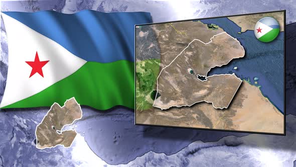 Djibouti Flag And Map Animation alt