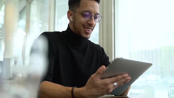 Businessman using digital tablet