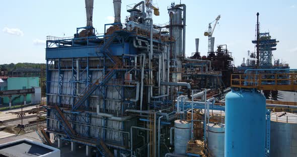 The Plant Is A Giant Of The Chemical Industry Of Ukraine. Pipes Through Which Gas Passes