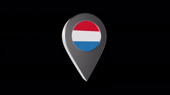 3d Animation Map Navigation Pointer With Flag Of Heilbronn (Germany) With Alpha Channel - 4K