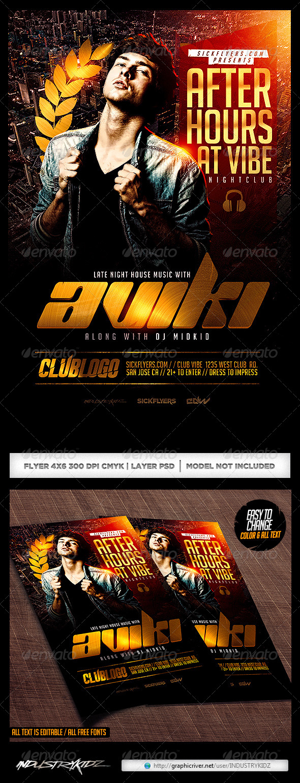 Late Night Flyer Template PSD
