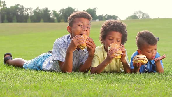 Three Brothers Are Eating