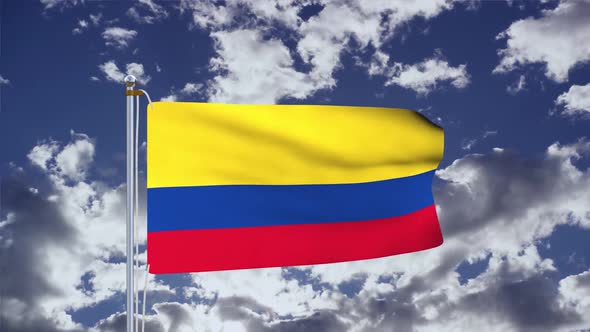 Colombia Flag Waving