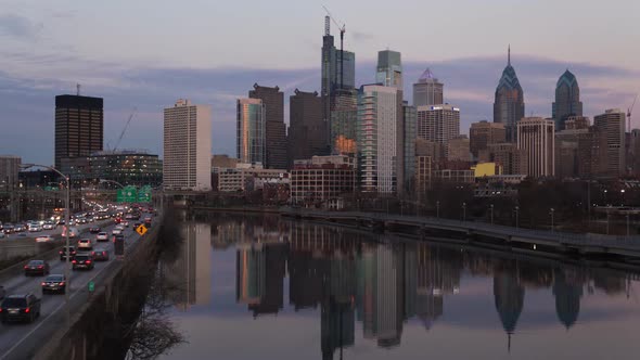 Philadelphia Skyline at Sunset