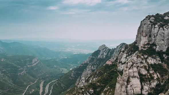 Timelapse Timelapse Of Montserrat Mountains Near Barcelona In Catalonia Spain