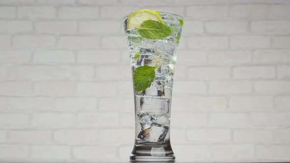 Refreshing mojito with mint and lime