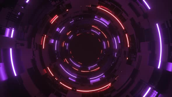 Colorful Futuristic Glowing Tunnel Loop Background