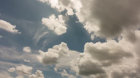 Blue sky white clouds Cloudscape timelapse Amazing summer blue sky Time Lapse in Nature good weather