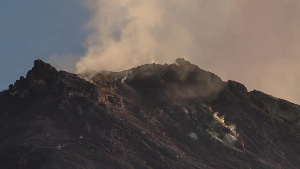 volcano sicily stromboli lava active italy mountain explosive smoke