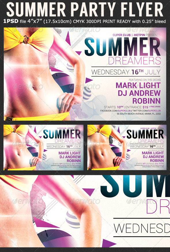 Summer Dreamers Party Flyer Template
