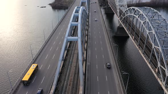 City Traffic on the Bridge, Industrial City - Bridge Traffic