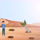 Man In Desert With Rocket In The Ground 4K - VideoHive Item for Sale
