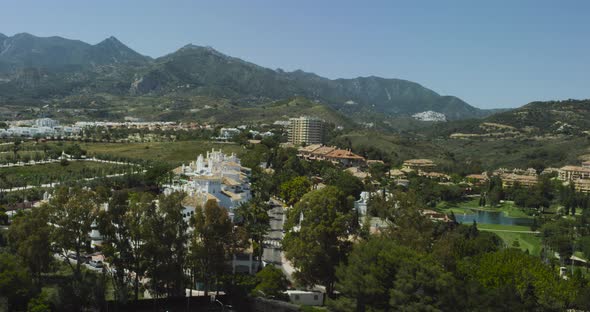 Flight Over the Marbella City