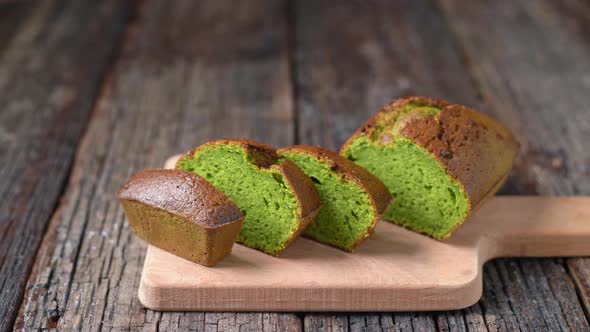 Stollen Christmas Bread Made of Spirulina and Pistachios Sugarfree Dietary for the Holidays