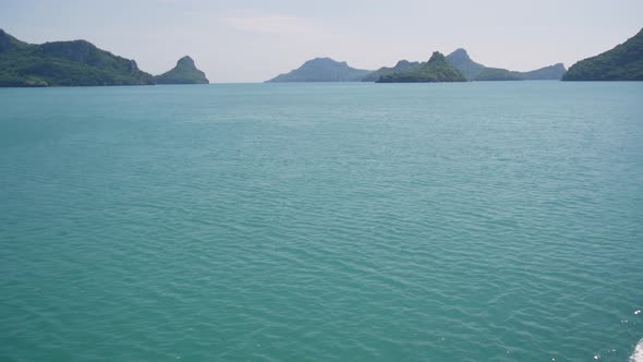 Group of Islands in Ocean at Ang Thong National Marine Park Near Touristic Samui Paradise Tropical